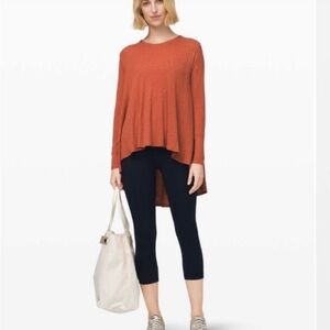 Lululemon Dare to Drape Long Sleeve Top Rustic Clay Top size Small